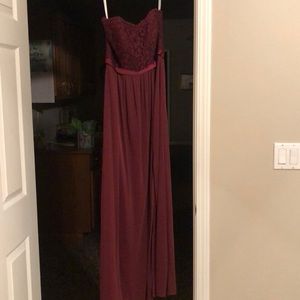 David’s Bridal Strapless Bridesmaid Dress